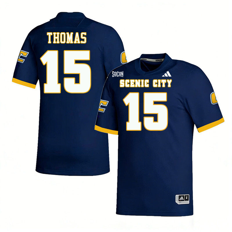 Chattanooga Mocs #15 Eric Thomas College Football Jerseys,Uniforms Stitched-Navy